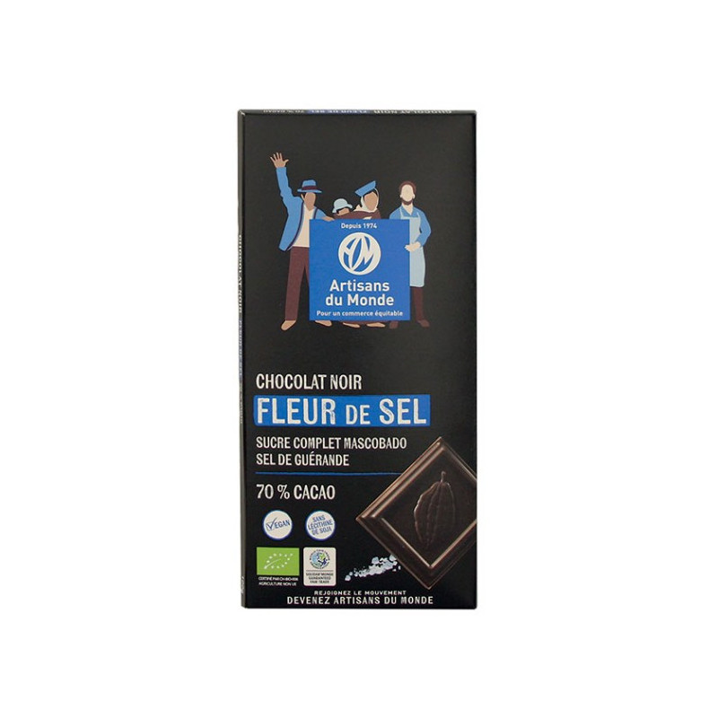 Chocolat noir 70% fleur de sel - bio - 100g